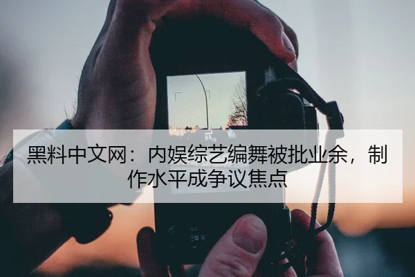 黑料中文网：内娱综艺编舞被批业余，制作水平成争议焦点